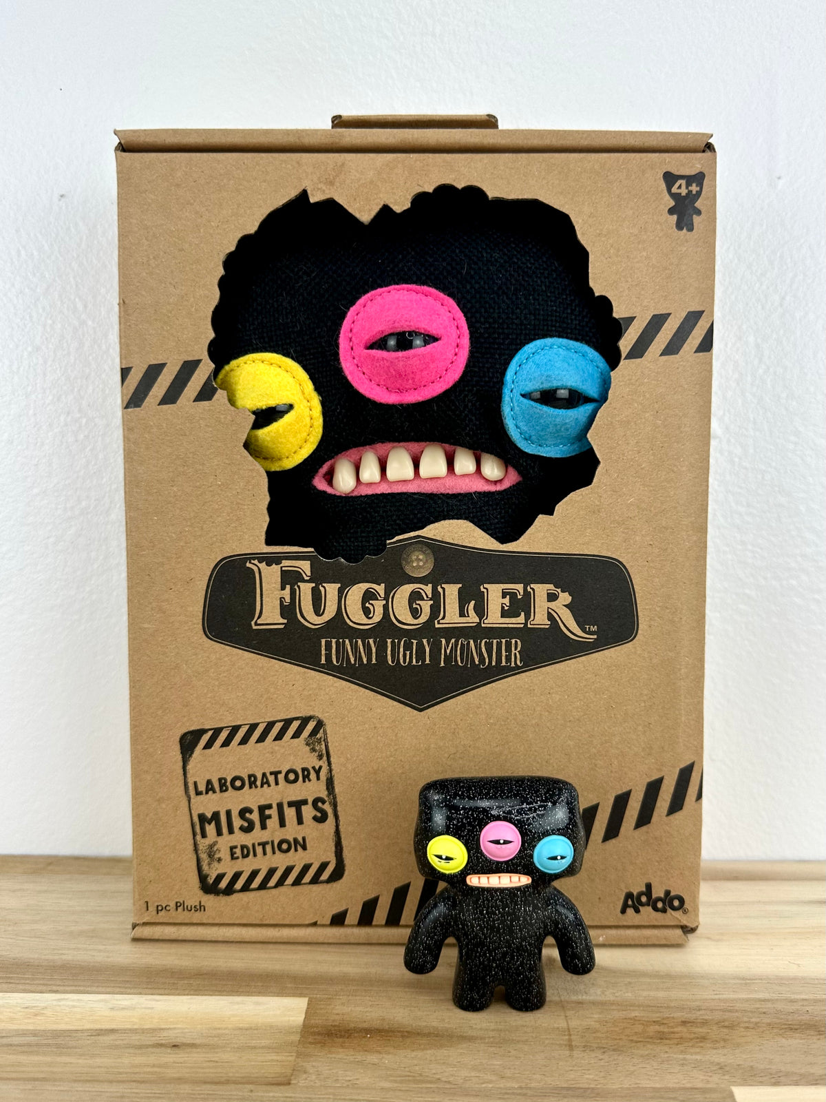 Annoyed Alien Fuggler - Black Burlap - Misfit Fuggler - Addo - Open Box + Flocked Rare Figurine