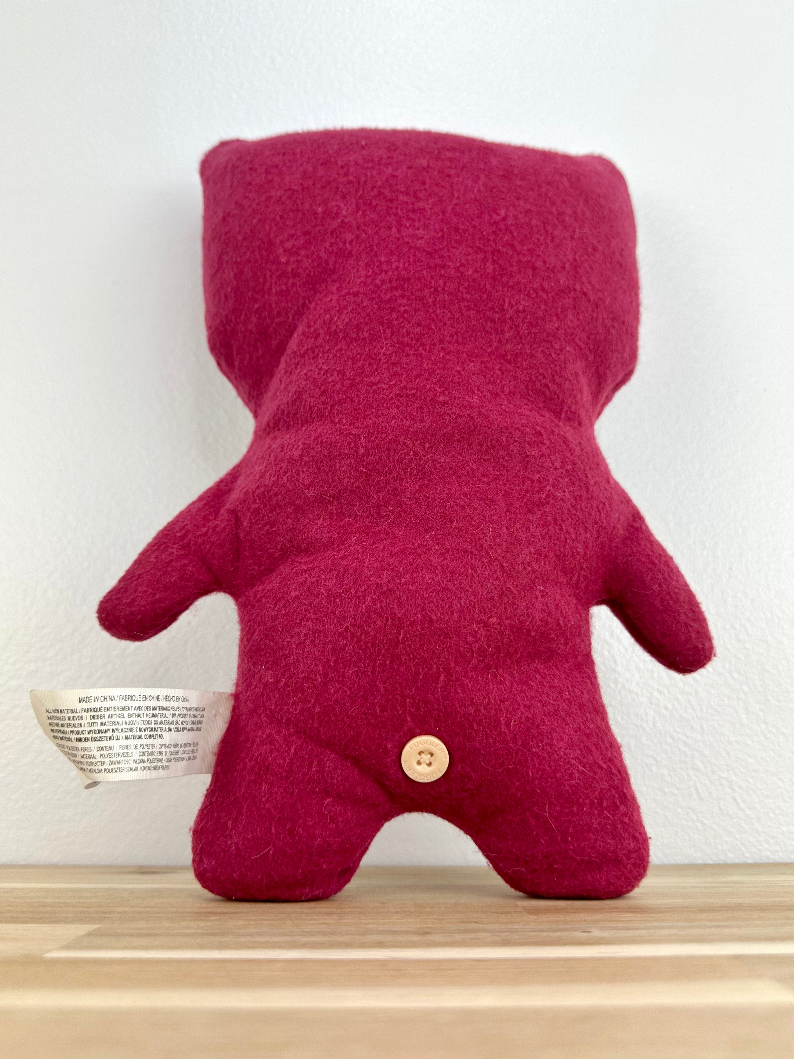 RETIRED * Fuggler Red/Maroon Awkward Bear • Spin Master • Very Good Condition • No Box