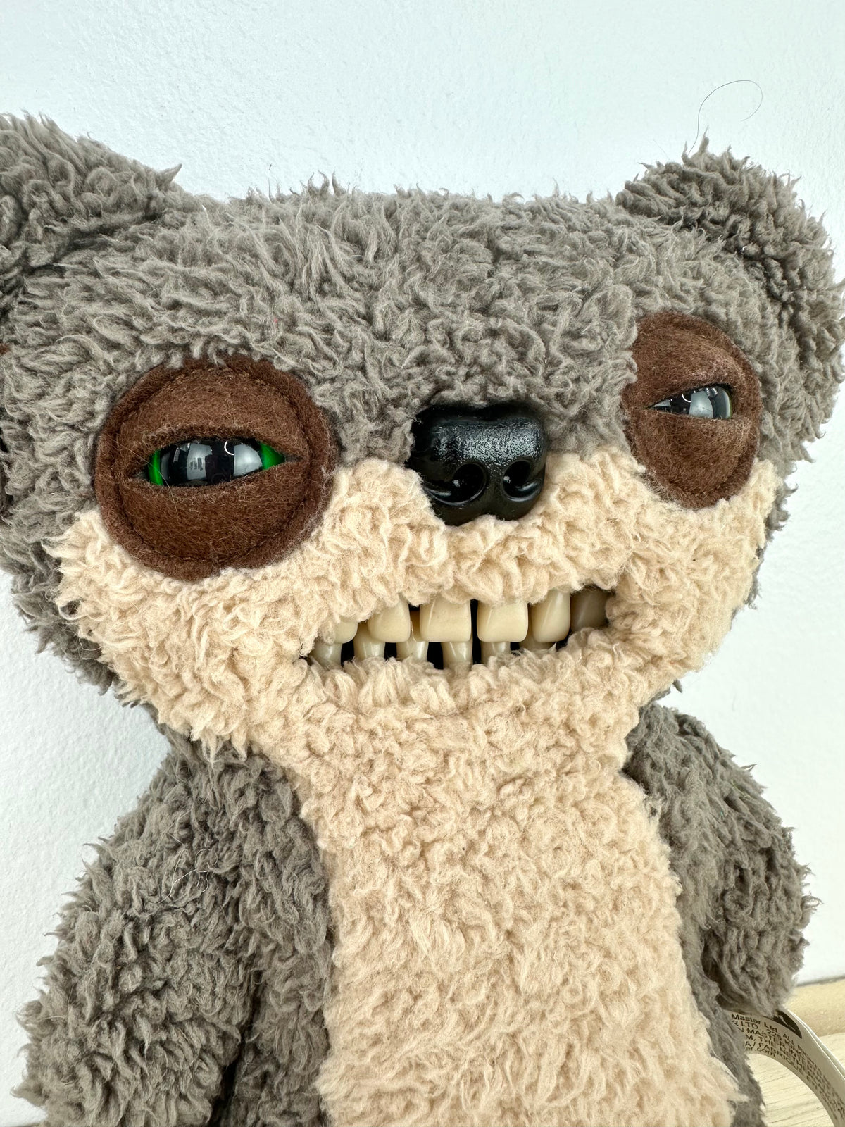 Teddy Bear Nightmare Fuggler - Fuzzy Grey/Brown - Spin Master - Rare - Excellent Condition - No Box