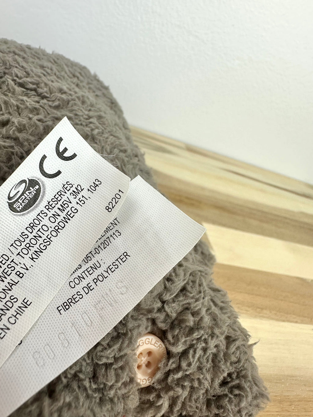 Teddy Bear Nightmare Fuggler - Fuzzy Grey/Brown - Spin Master - Rare - Excellent Condition - No Box